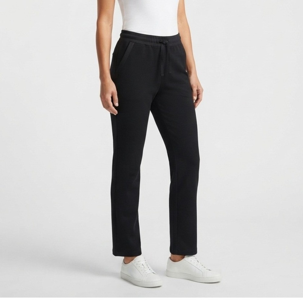 Kenneth Cole‎ New York Black Elastic Waist Straight Leg Pants Women L